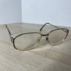 Vintage Gucci Eyeglasses Oversized Frames Gold Black READ DESC